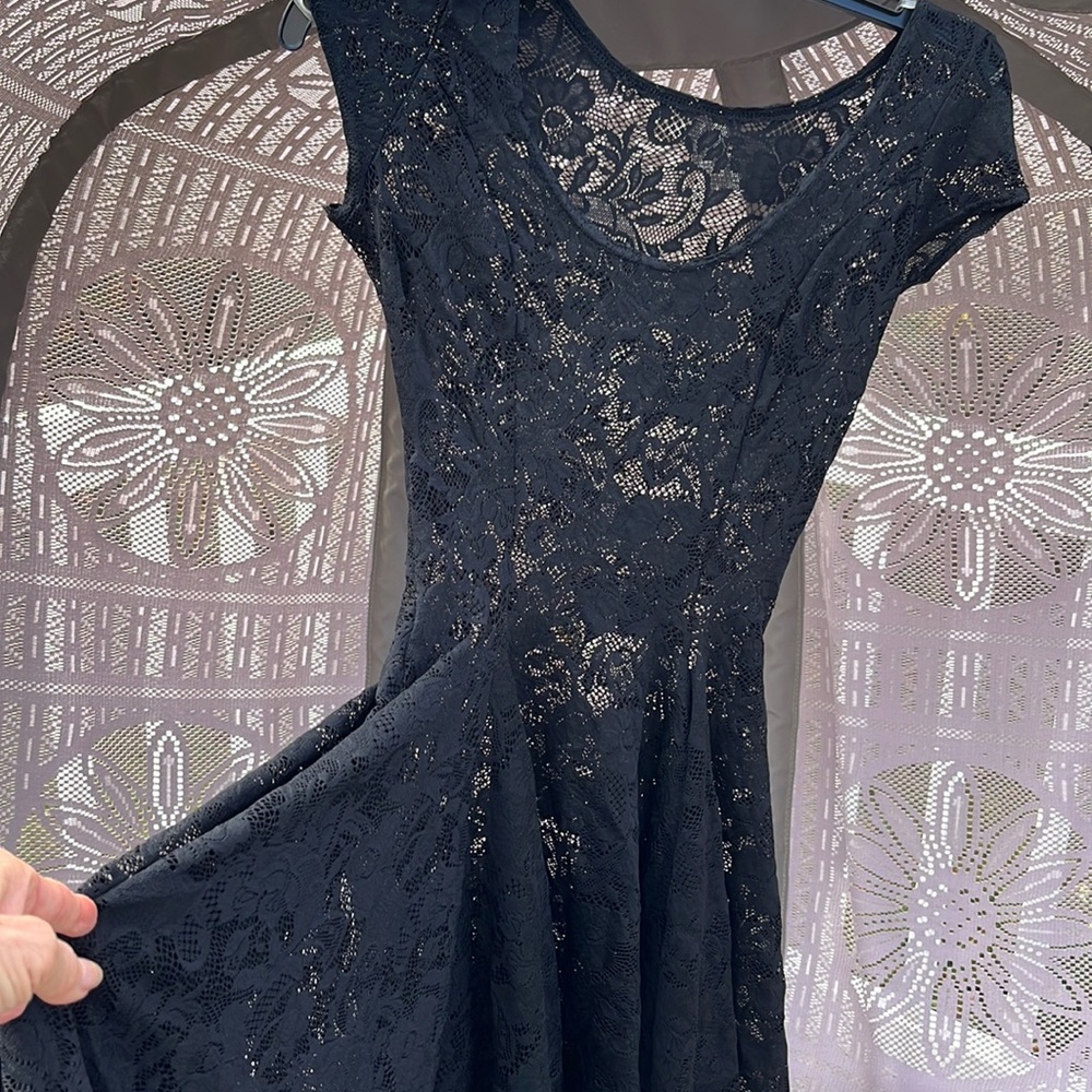 Mesh skater dress.